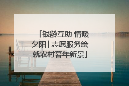 银龄互助 情暖夕阳│志愿服务绘就农村暮年新景